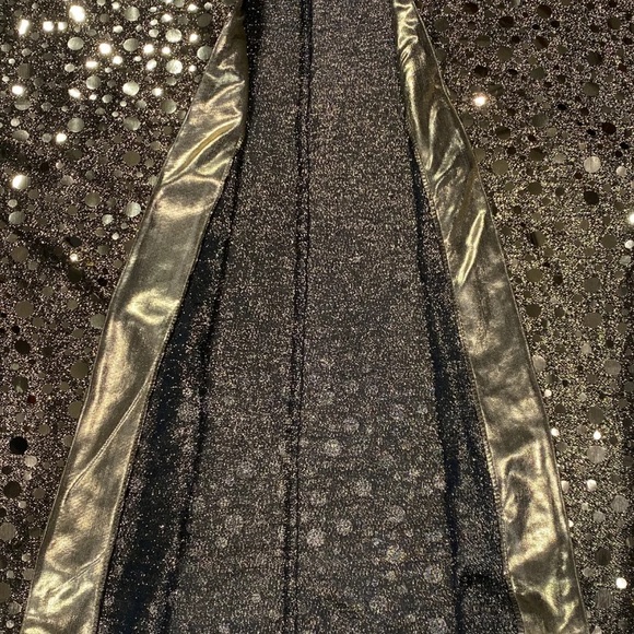 Vtg PG Collections Ginger Bort Gold Sequins Open Cardigan Festival Disco Retro - Picture 7 of 11